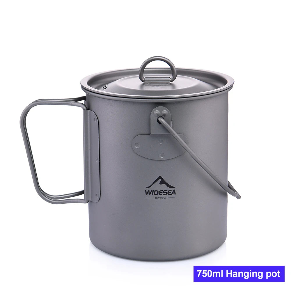 Widesea Camping Mug Titanium Cup Tourist Tableware Picnic Utensils Outdoor Kitchen Equipment Travel Cooking set Cookware Hiking Daniel’s Outdoor Company