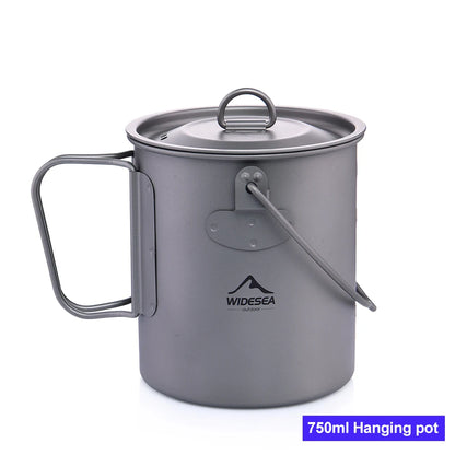 Widesea Camping Mug Titanium Cup Tourist Tableware Picnic Utensils Outdoor Kitchen Equipment Travel Cooking set Cookware Hiking Daniel’s Outdoor Company