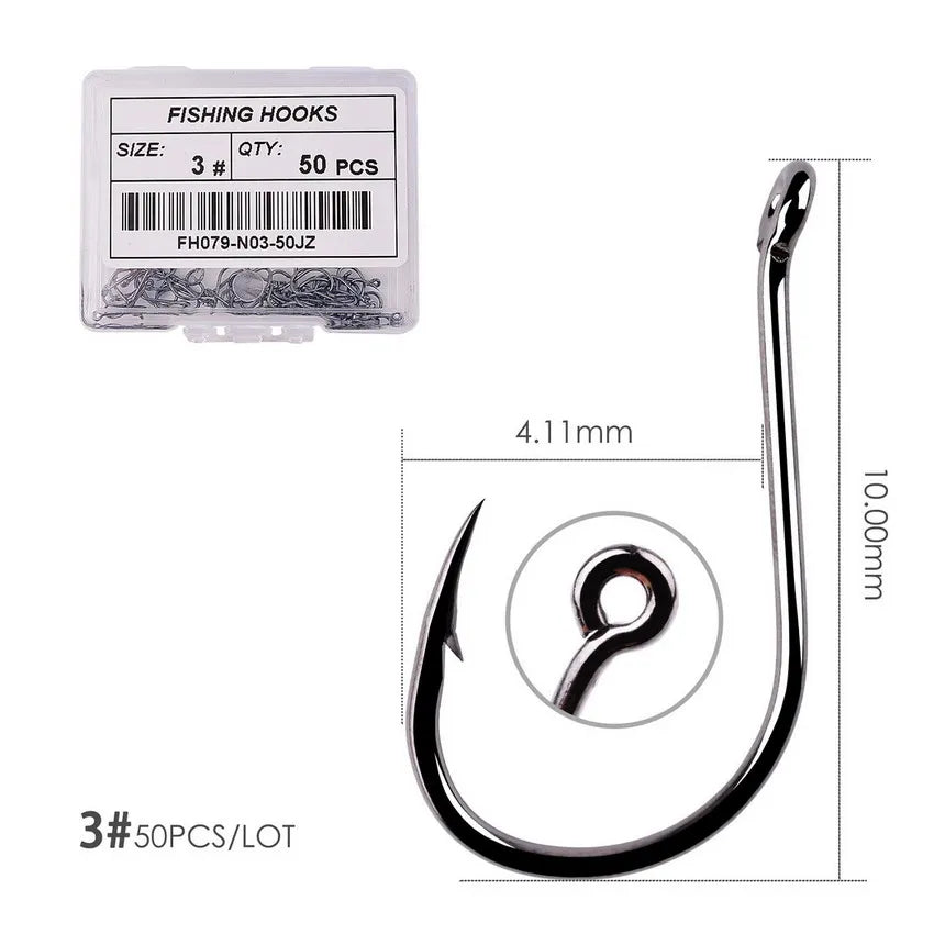50pcs / 20pcs / Box Circle Carp Eyed Fishing Hook Size 2-22# Ring eye Japan Fishhooks Fishing Hooks Single Jig Fish Hook Tackle Daniel’s Outdoor Company