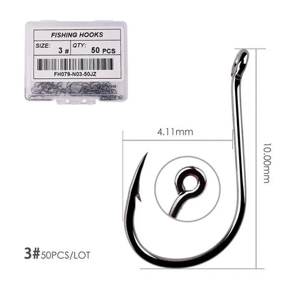 50pcs / 20pcs / Box Circle Carp Eyed Fishing Hook Size 2-22# Ring eye Japan Fishhooks Fishing Hooks Single Jig Fish Hook Tackle Daniel’s Outdoor Company