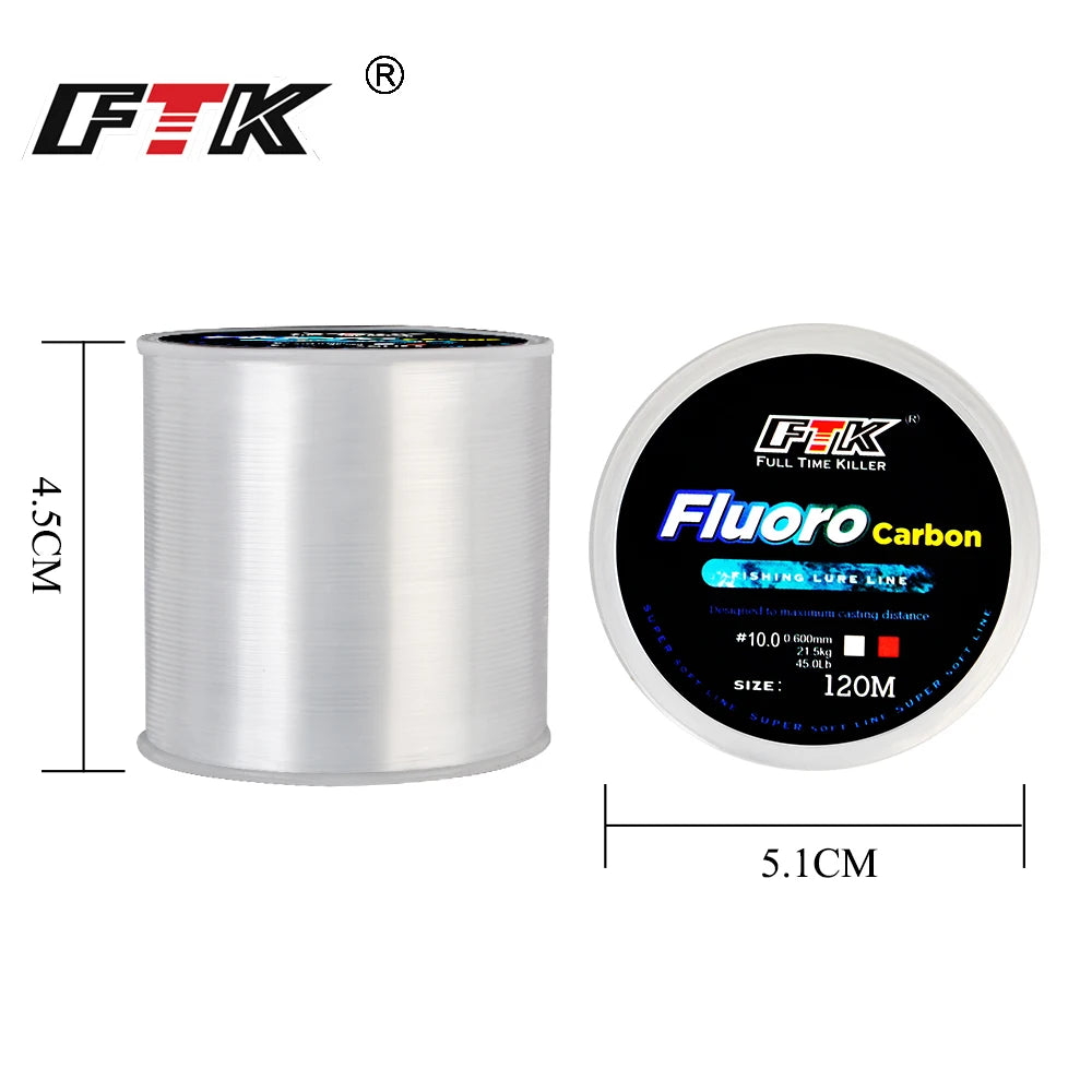 120M Fluorocarbon Coating Fishing Line 0.20mm-0.60mm 7.15LB-45LB Carbon Fiber Leader Line Fishing Lure Wire Sinking Line Japan Daniel’s Outdoor Company