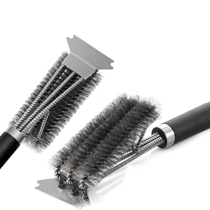 Steel BBQ Brush Grill and Scraper BBQ Cleaner Brush Perfect Tools Grill Cleaning Brush Ideal Barbecue Accessories Non-stick - Daniel’s Outdoor Company