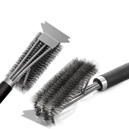 Steel BBQ Brush Grill and Scraper BBQ Cleaner Brush Perfect Tools Grill Cleaning Brush Ideal Barbecue Accessories Non-stick - Daniel’s Outdoor Company