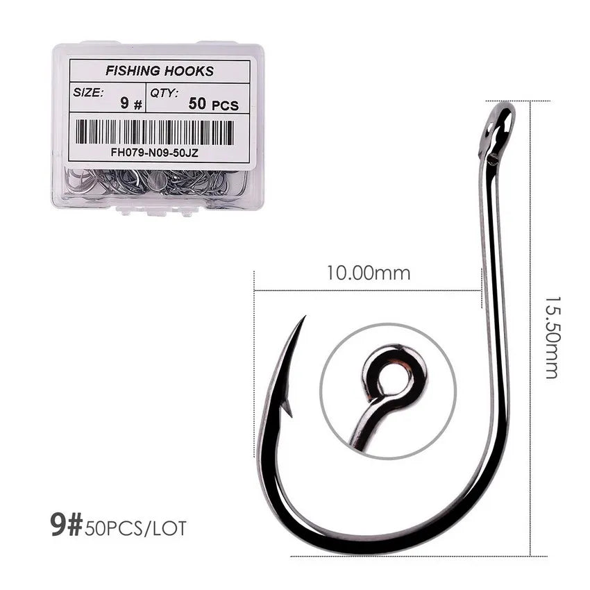 50pcs / 20pcs / Box Circle Carp Eyed Fishing Hook Size 2-22# Ring eye Japan Fishhooks Fishing Hooks Single Jig Fish Hook Tackle Daniel’s Outdoor Company