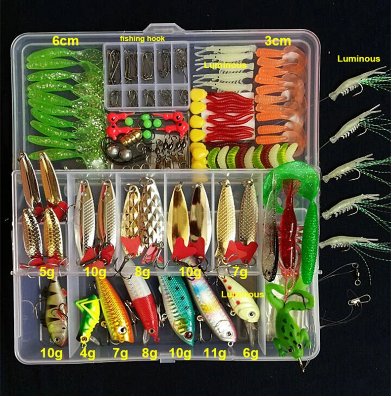 Kit Fishing Lures Set Hard Artificial Wobblers Metal Jig Spoons Soft Lure Fishing Silicone Bait Fishing Tackle Accessories Pesca Daniel’s Outdoor Company