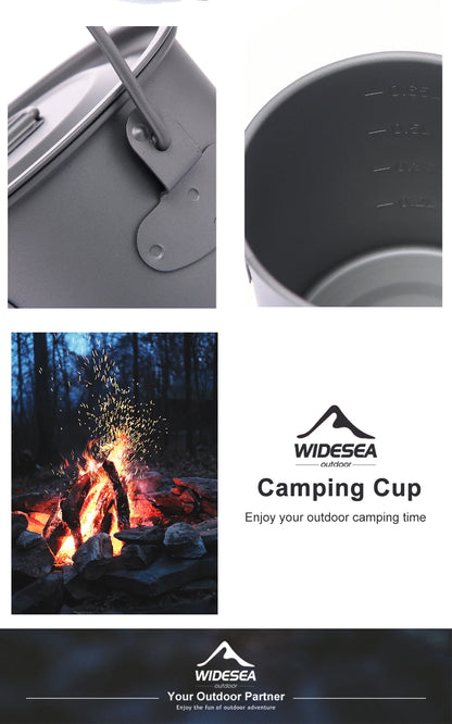 Widesea Camping Mug Titanium Cup Tourist Tableware Picnic Utensils Outdoor Kitchen Equipment Travel Cooking set Cookware Hiking Daniel’s Outdoor Company
