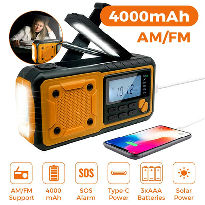 LOTOTG Portable Emergency Solar Power Radio Hand Crank Charging AM/FM Weather Radio Led Reading Flashlight Bank Phone Charger Daniel’s Outdoor Company