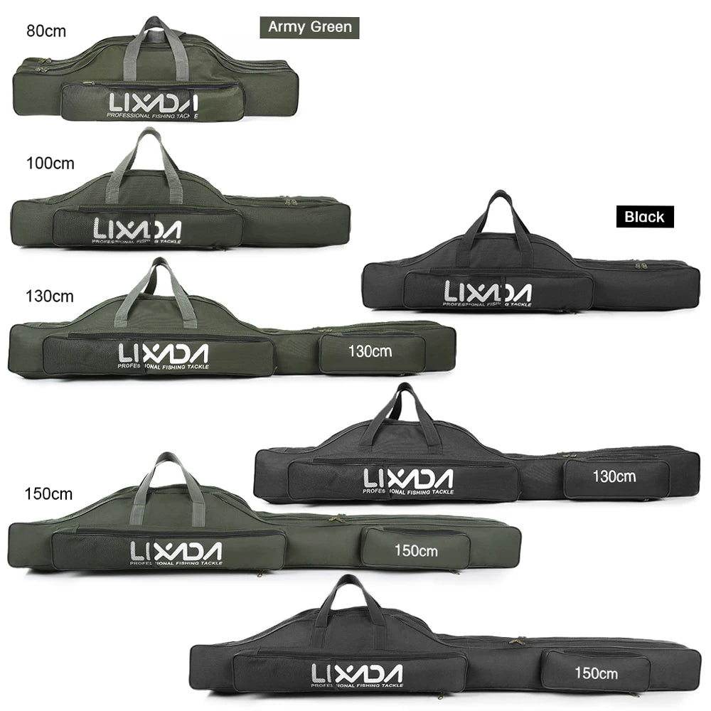 Lixada 100/130/150cm Fishing Bag Portable Folding Fishing Rod Reel Bag Fishing Tackle Carry Case Carrier Bag backpack fishing Daniel’s Outdoor Company