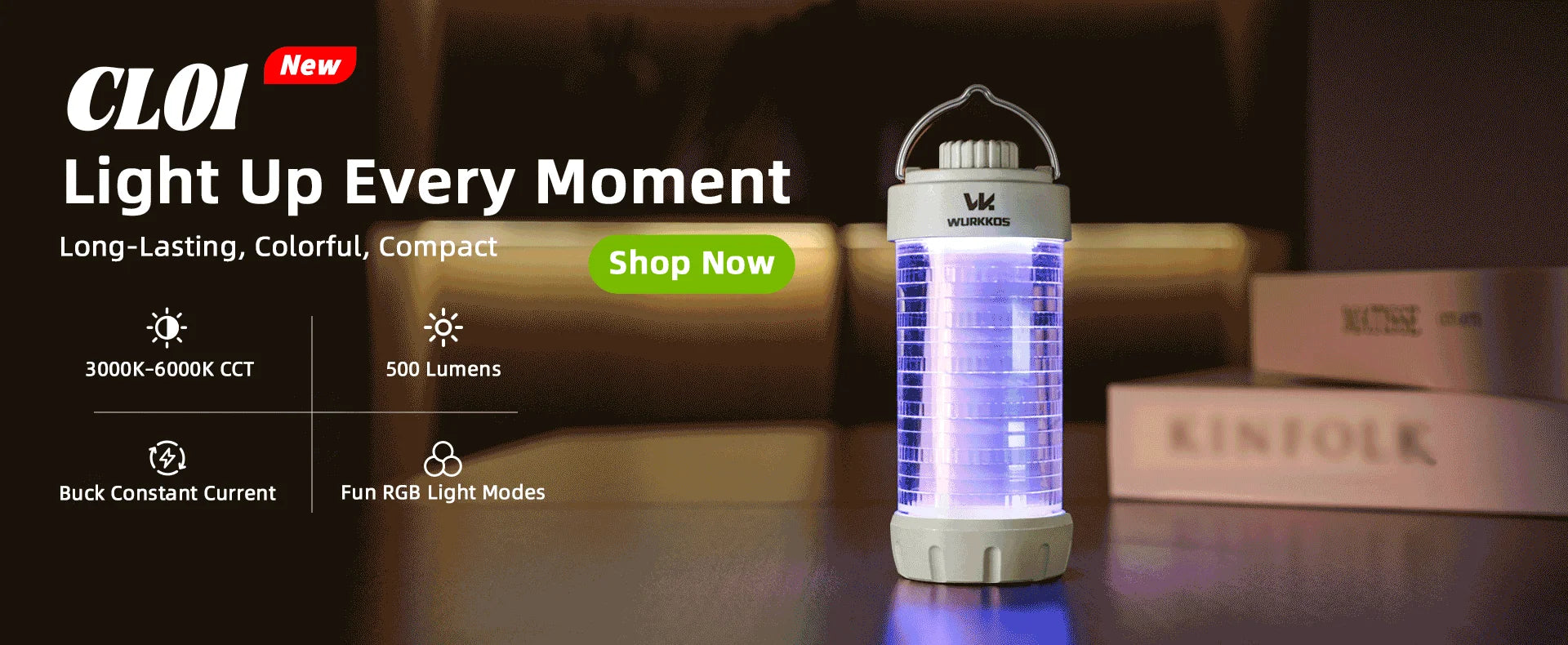 Wurkkos CL01 Mini RGB 360° Flashlight, 550 Lumens, 21700 Rechargeable LED Flashlight, Camping Light, Power Bank, Waterproof Daniel’s Outdoor Company