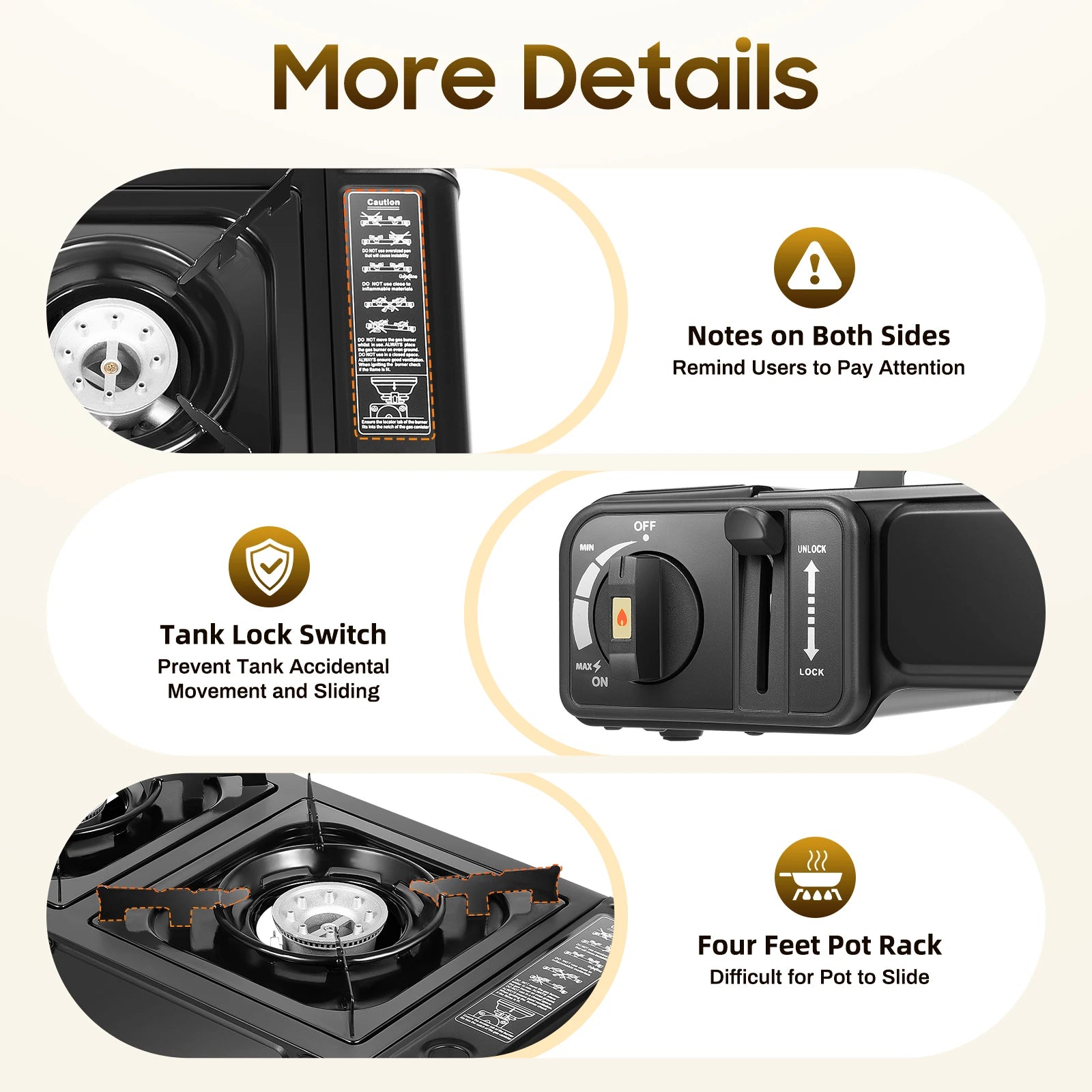 2500W Portable Camping Stove 2 Burners Camping Stove with Baking Tray&Portable Case use  Butane or LPG Home Application Outdoor Daniel’s Outdoor Company