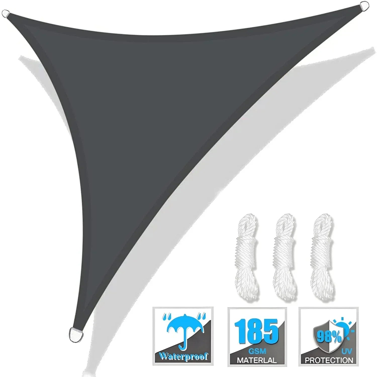 Triangle Sun Shade Sail Canopy UV Block Sunshade Sails Sunscreen for Outdoor Patio Garden Backyard Awning Sunsail with Free Rope Daniel’s Outdoor Company