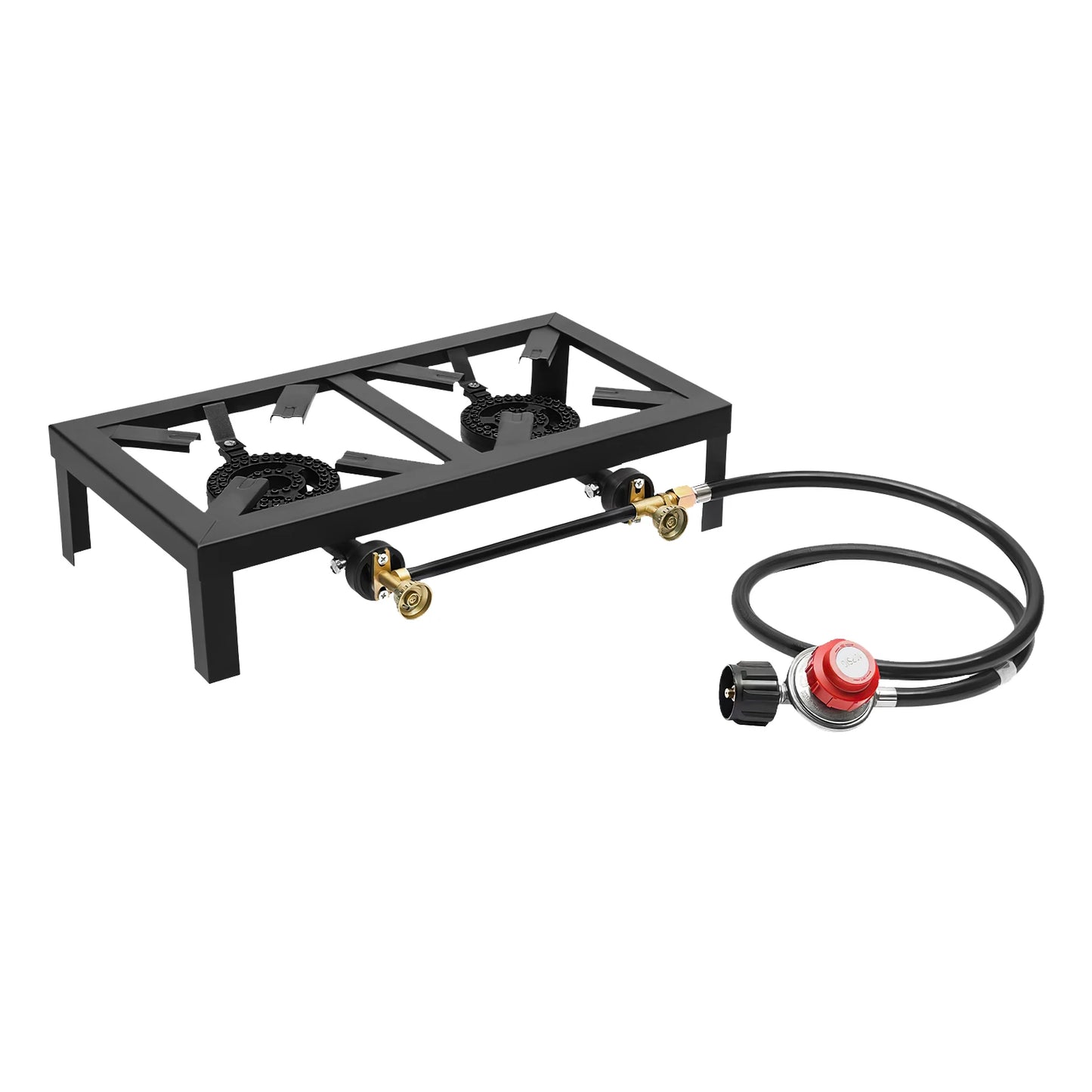 8000W Portable Double Burner Outdoor Gas Stove Propane Cooker with Adjustable 0-10Psi Regulator Hose for Patio Camping, BBQ Daniel’s Outdoor Company