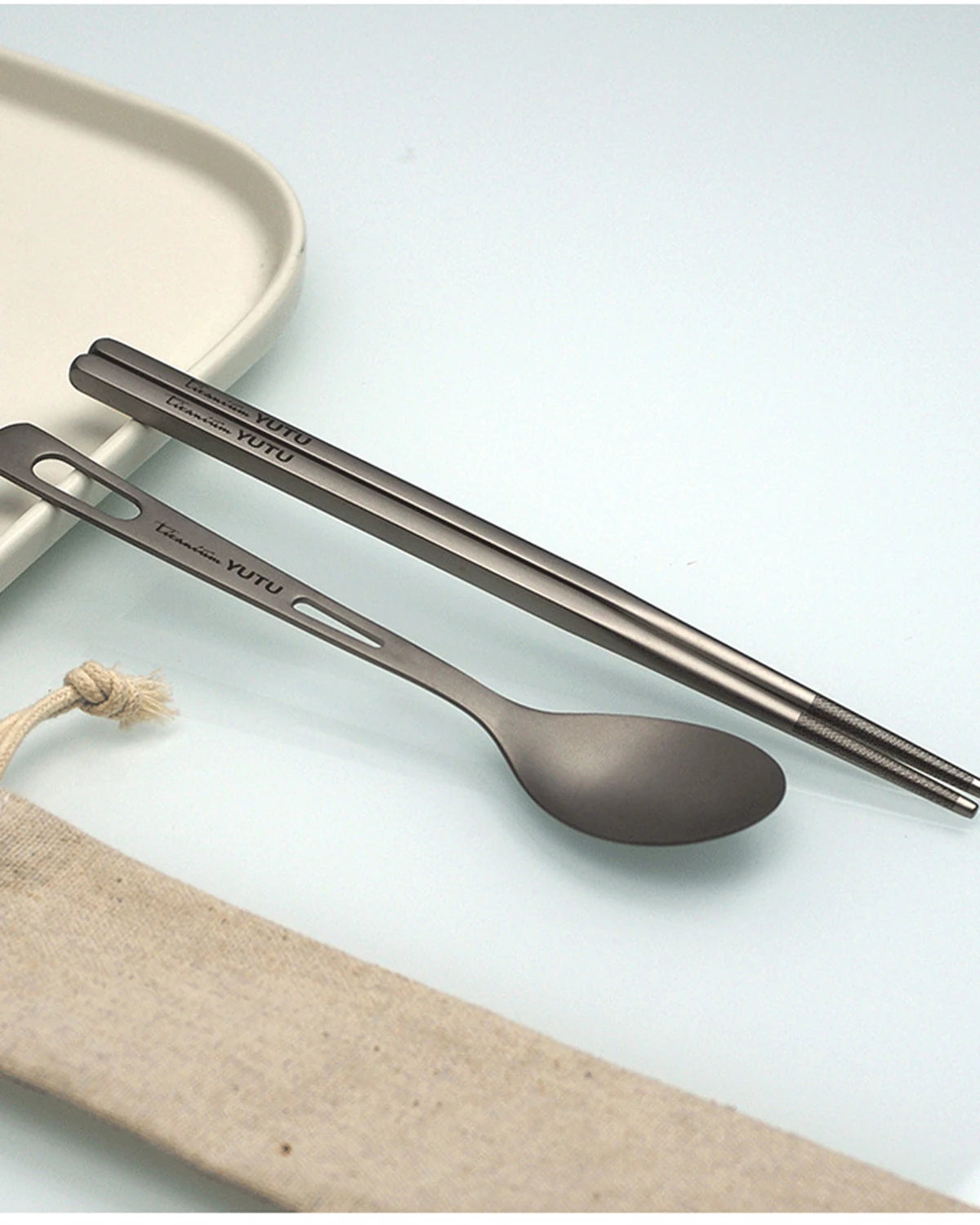 Pure Titanium Tableware Set Household Frosted Knife and Fork Spoon Chopsticks Travel Camping Portable Knife Fork Set Daniel’s Outdoor Company