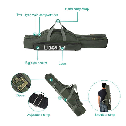 Lixada 100/130/150cm Fishing Bag Portable Folding Fishing Rod Reel Bag Fishing Tackle Carry Case Carrier Bag backpack fishing Daniel’s Outdoor Company