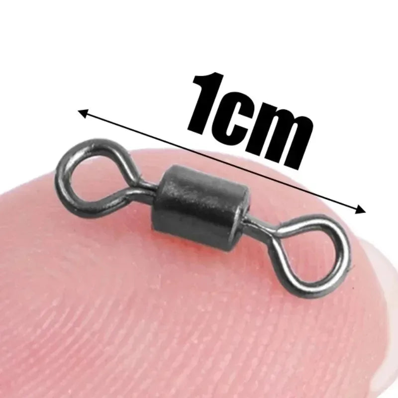 50/100Pcs Stainless Steel Fishing Connector Corrosion Resistance Barrel Bearing Rolling Swivel Solid Ring Connector Accessories Daniel’s Outdoor Company