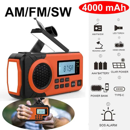 LOTOTG Portable Emergency Solar Power Radio Hand Crank Charging AM/FM Weather Radio Led Reading Flashlight Bank Phone Charger Daniel’s Outdoor Company