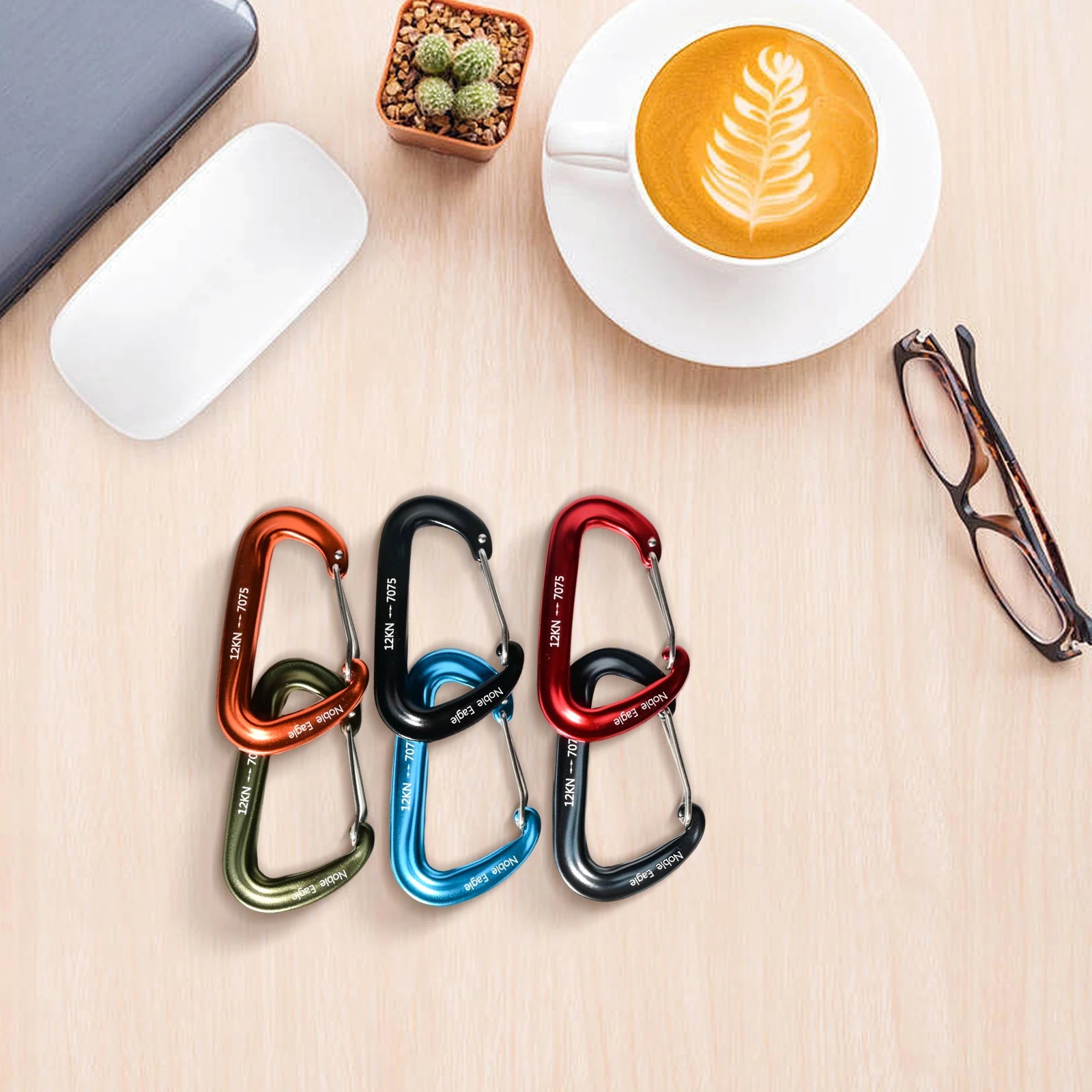 6PCS 12kN Aluminum D Ring Carabiners Heavy Duty Hook Lightweight Outdoor Camping Hiking Clips Buckle Set for Backpack Gear Daniel’s Outdoor Company