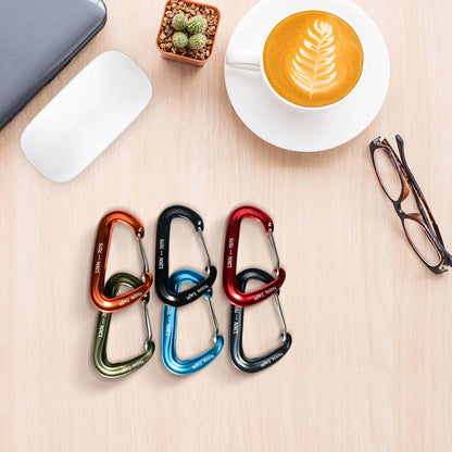 6PCS 12kN Aluminum D Ring Carabiners Heavy Duty Hook Lightweight Outdoor Camping Hiking Clips Buckle Set for Backpack Gear Daniel’s Outdoor Company