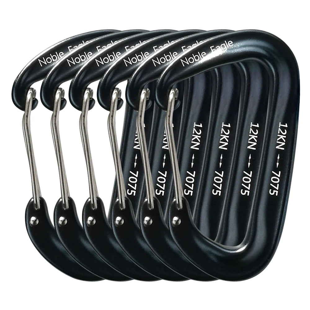 6PCS 12kN Aluminum D Ring Carabiners Heavy Duty Hook Lightweight Outdoor Camping Hiking Clips Buckle Set for Backpack Gear Daniel’s Outdoor Company