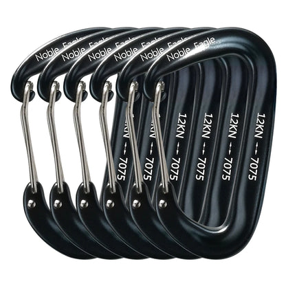 6PCS 12kN Aluminum D Ring Carabiners Heavy Duty Hook Lightweight Outdoor Camping Hiking Clips Buckle Set for Backpack Gear Daniel’s Outdoor Company