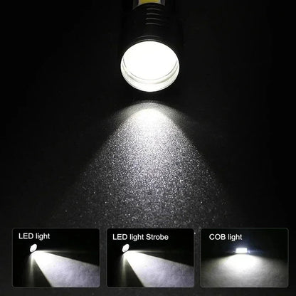 Portable Rechargeable LED Flashlight with Pen Clip Zoomable Waterproof Torch with Side Light Outdoor Camping Emergency Lantern - Daniel’s Outdoor Company