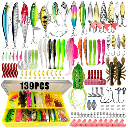 84/107/78/284/139pcs Fishing Lure Kit Soft And Hard Bait Set Applicable To All Water Layer Efficient Simulated Lure Set With Box Daniel’s Outdoor Company