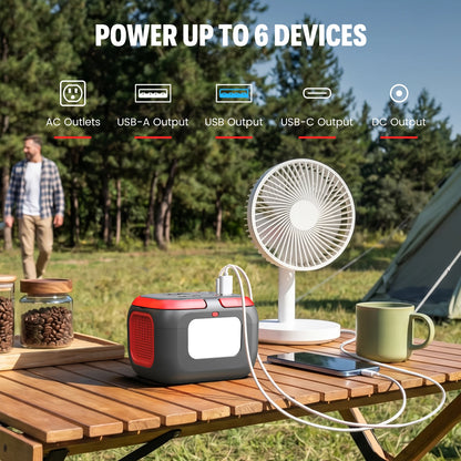 120W Portable Power Station 97.6Wh Power Bank with AC Outlet/USB C/LED Light for Outdoor Camping Home Use Van Life Adventure RV Daniel’s Outdoor Company