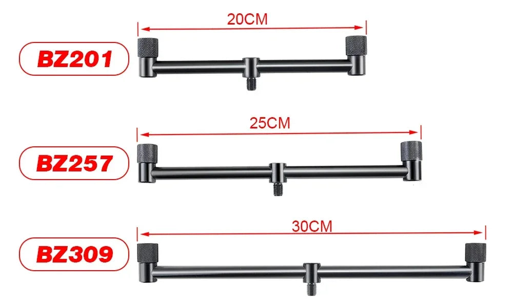 Hirisi 2X Mini Black Short Buzz Bars 20cm/25cm/30cm for Dual Rod Carp Fishing Daniel’s Outdoor Company