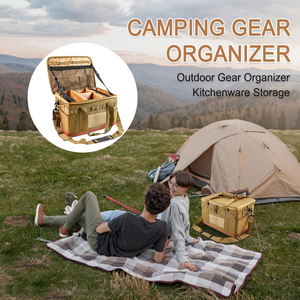 30L Camping Cooking Utensil Organizer Large Capacity Car Trunk Storage Bag Detachable Multifunctional Camping Stove Storage Case Daniel’s Outdoor Company