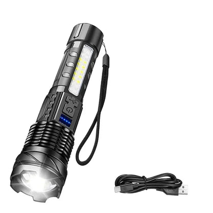 Portable Rechargeable LED Flashlight with Pen Clip Zoomable Waterproof Torch with Side Light Outdoor Camping Emergency Lantern - Daniel’s Outdoor Company