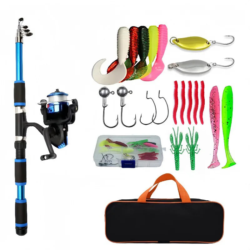Fishing Pole Set Full Kits With Telescopic Fishing Rod And Spinning Reel Baits Hooks Travel Pole Set Daniel’s Outdoor Company