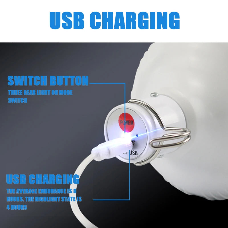 Portable Outdoor BBQ Camping Lights USB Rechargeable lamp LED Emergency Bulb Hook High Power Tents Lantern Night Lights Bulb Daniel’s Outdoor Company