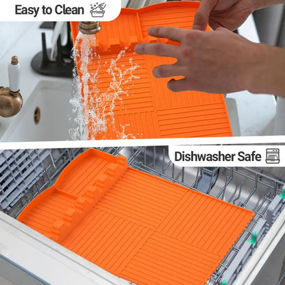 Non-slip Silicone Grilling Pad with Drip Pad for Utensils Spatulas for Bbq