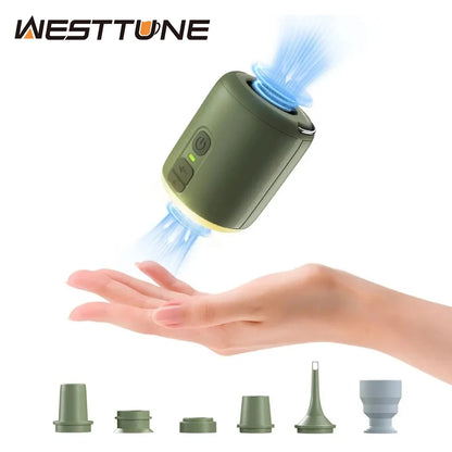 WESTTUNE Tiny Air Pump with Camping Lantern 4.5kPa Air Pump with Magnetic Design for Inflatable Air Mattress Sleeping Pads Daniel’s Outdoor Company