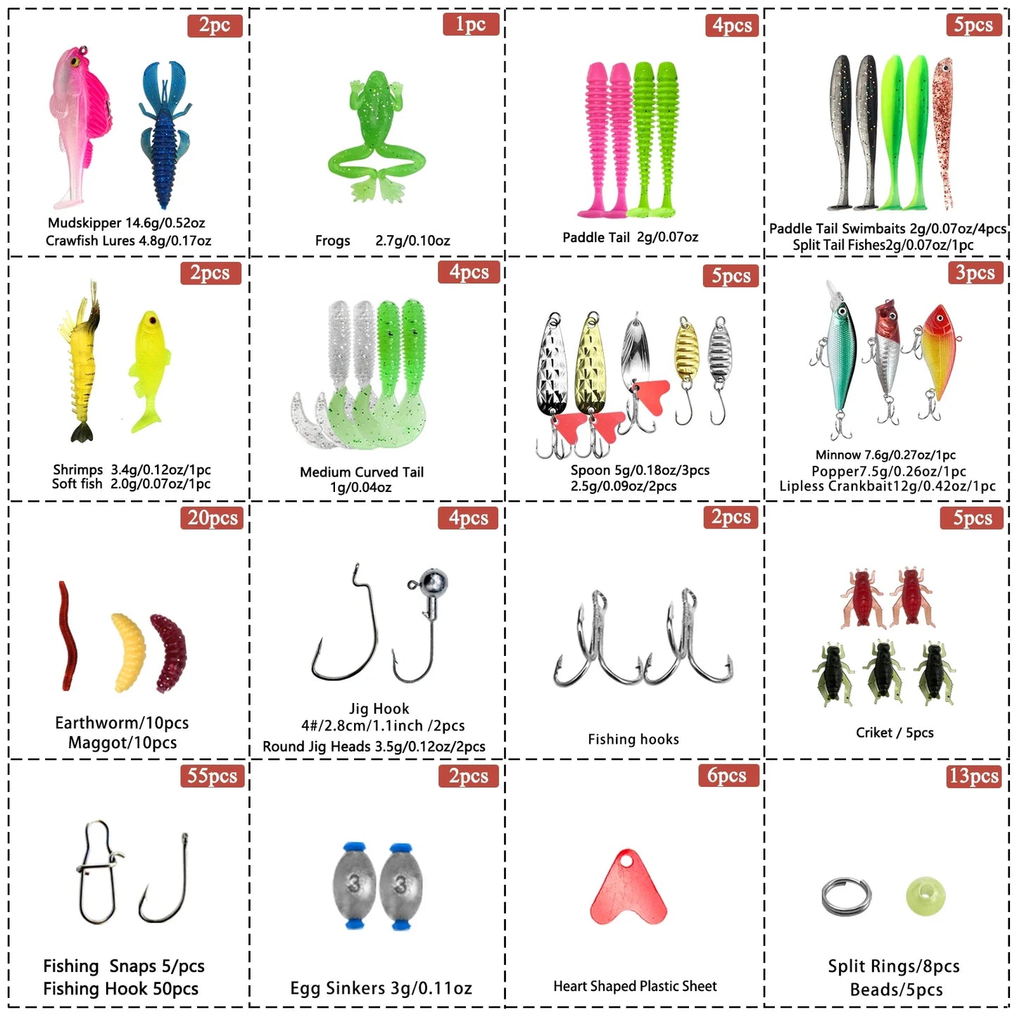Fishing 83/133/193/239/409pcs Fishing Lure Kit For Trout/Pike/Bass Multi-Lure Fishing Set Layered Tackle Pro Gear Tackle Box Daniel’s Outdoor Company