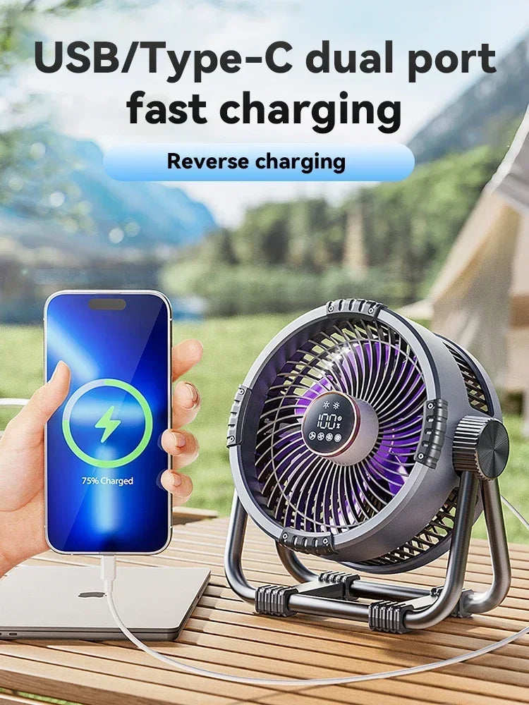 Camping Fan 20000mAh Rechargeable Outdoor Camping Circulator Wireless Camping Ceiling with LED Light and Remote Control Amagi Daniel’s Outdoor Company