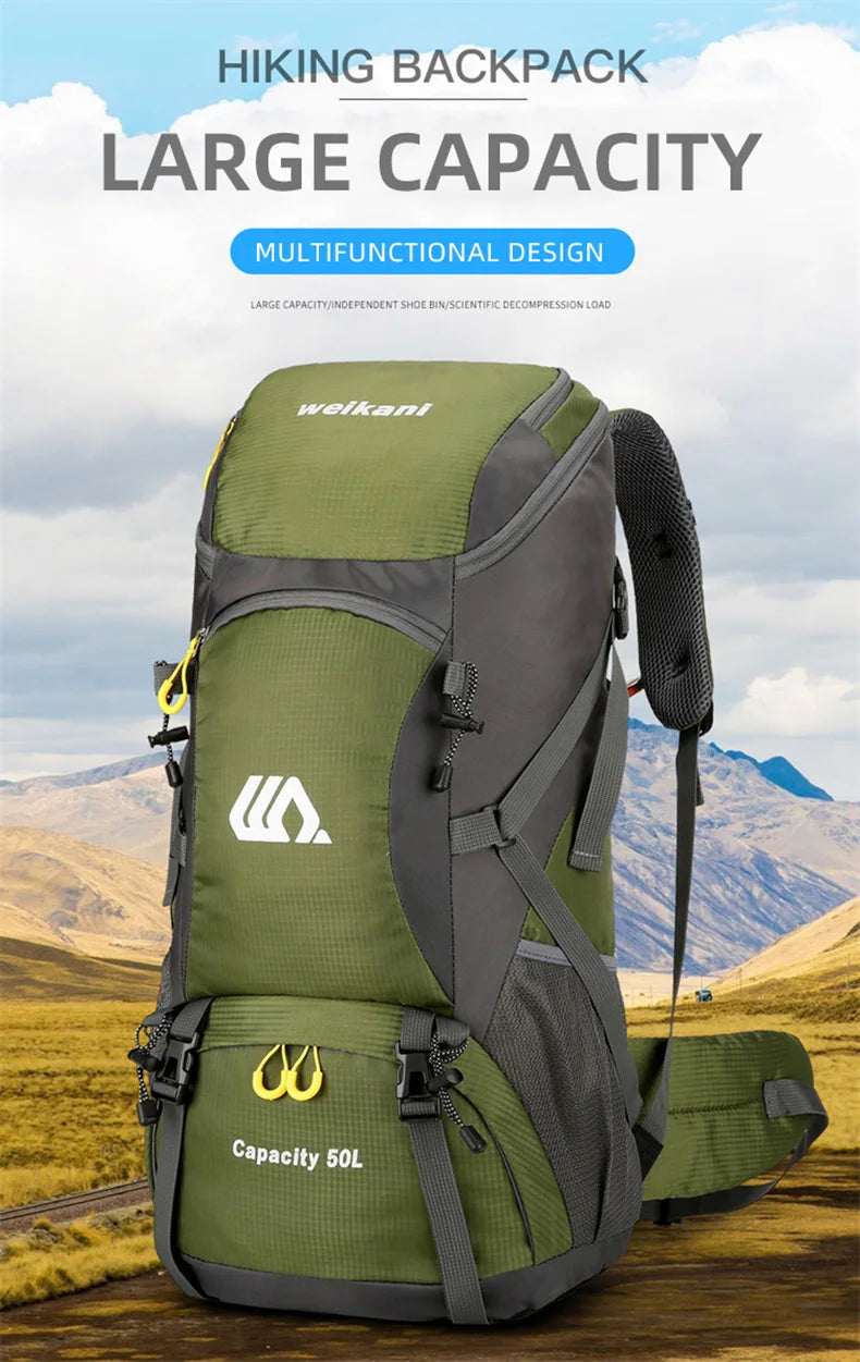 50L Travel Backpack Camping Men Large Hiking Bag Tourist Rucksack Waterproof Outdoor Sports Climbing Mountaineering Bag Luggage Daniel’s Outdoor Company