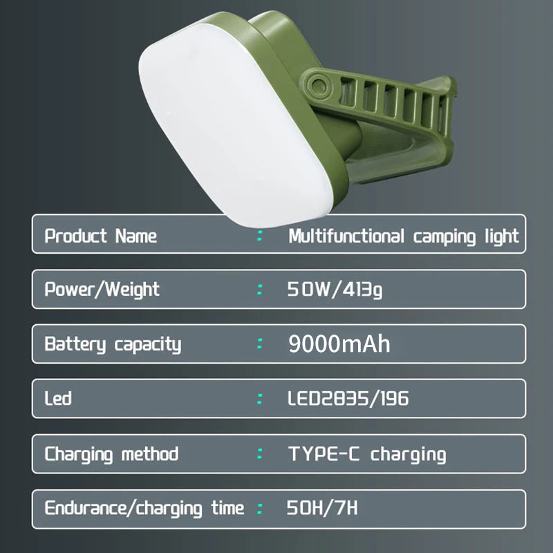 MOSLIGHTING Solar Chargin Tent Strong Light with Magnet Zoom Portable Torch Camping lantern Work Maintenance Lighting 80W LED Daniel’s Outdoor Company