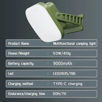MOSLIGHTING Solar Chargin Tent Strong Light with Magnet Zoom Portable Torch Camping lantern Work Maintenance Lighting 80W LED Daniel’s Outdoor Company