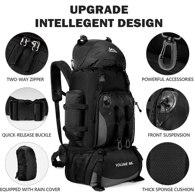 90L Waterproof Hiking Backpack Camping Rucksack Large Capacity Travel Outdoor Sports Bag for Trekking Backpacking and Adventure Daniel’s Outdoor Company