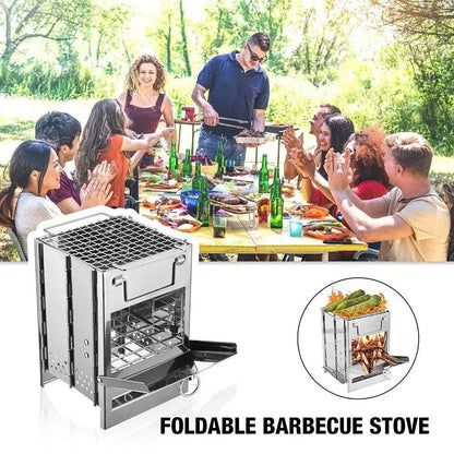 Camping Wood Burning Stove Portable Folding Camp Stove Collapsible Stove Campfire Stove for Outdoor Cooking Picnic Hiking BBQ Daniel’s Outdoor Company