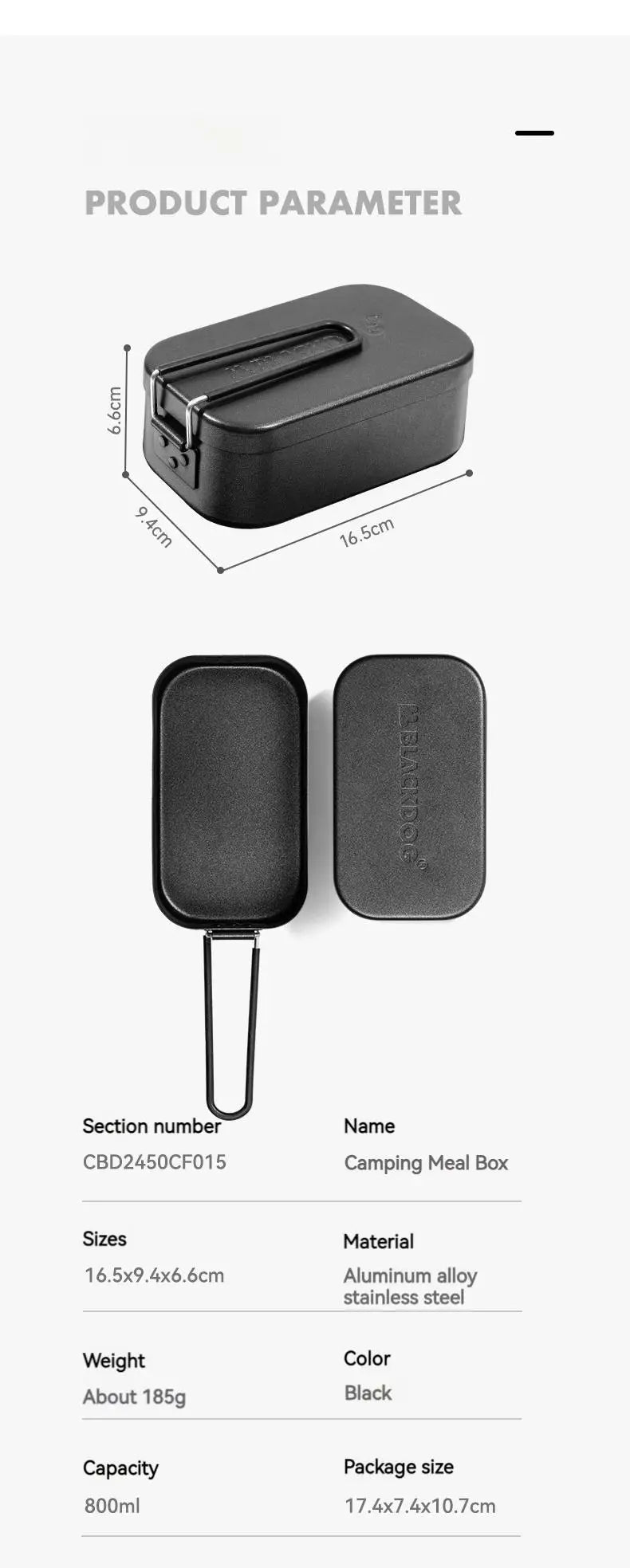 BLACKDOG Outdoor Lunch Box Aluminum 800ML Camping Cooker Ultralight Portable Multi-function Travel Picnic Tableware Cookware Daniel’s Outdoor Company