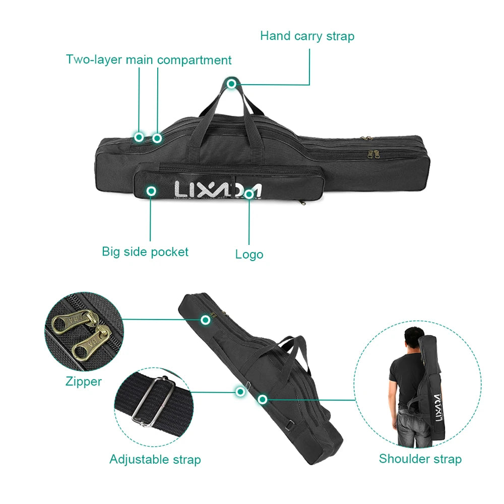 Lixada 100/130/150cm Fishing Bag Portable Folding Fishing Rod Reel Bag Fishing Tackle Carry Case Carrier Bag backpack fishing Daniel’s Outdoor Company
