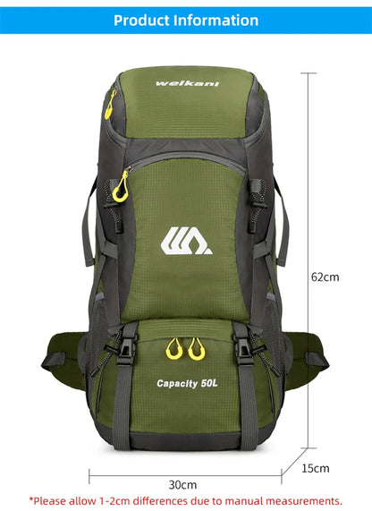 50L Travel Backpack Camping Men Large Hiking Bag Tourist Rucksack Waterproof Outdoor Sports Climbing Mountaineering Bag Luggage Daniel’s Outdoor Company