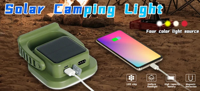 MOSLIGHTING Solar Chargin Tent Strong Light with Magnet Zoom Portable Torch Camping lantern Work Maintenance Lighting 80W LED Daniel’s Outdoor Company