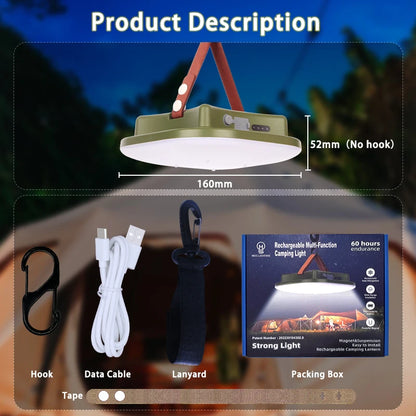 MOSLIGHTING Solar Chargin Tent Strong Light with Magnet Zoom Portable Torch Camping lantern Work Maintenance Lighting 80W LED Daniel’s Outdoor Company