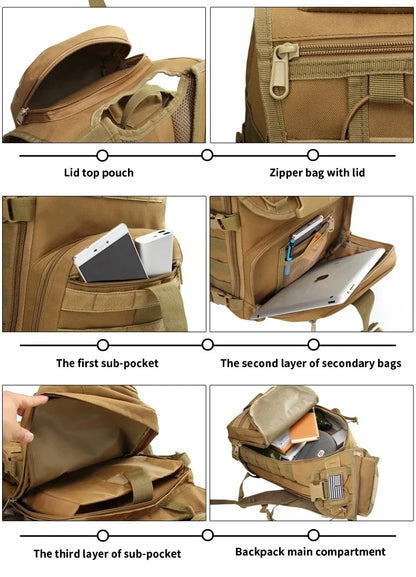 35L tactical backpack survival hiking backpack cycling backpack fishing backpack suitable for travel camping and outdoor sports Daniel’s Outdoor Company