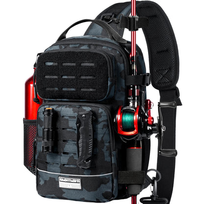 Fishing Backpack Tackle Sling Bag -Lightweight Sling Tackle Storage Bag- Fishing Backpack with Rod Holder gifts Daniel’s Outdoor Company