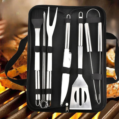 Stainless steel oven set barbecue combination tool outdoor BBQ barbecue set barbecue set storage portable cloth bag baking tool Daniel’s Outdoor Company