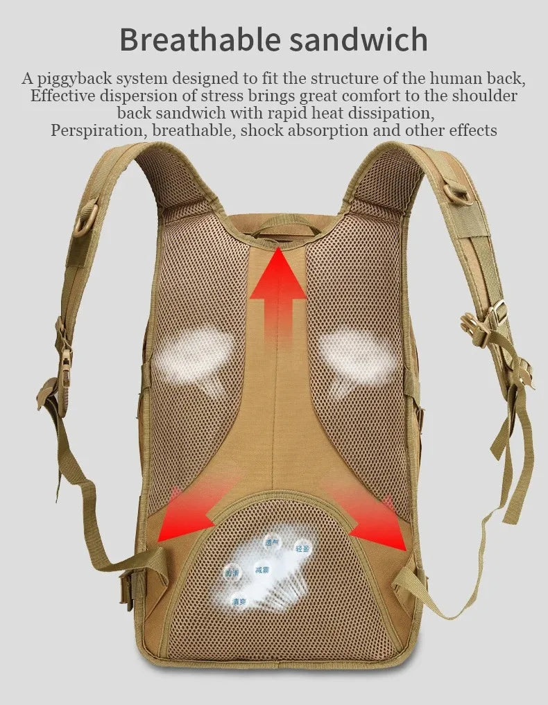 35L tactical backpack survival hiking backpack cycling backpack fishing backpack suitable for travel camping and outdoor sports Daniel’s Outdoor Company